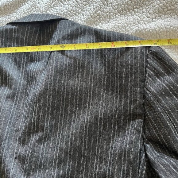 VTG Hart Schaffner Marx Blazer Mens 46S Black Gray Pinstripe 3 Button Sport Coat - Picture 8 of 12